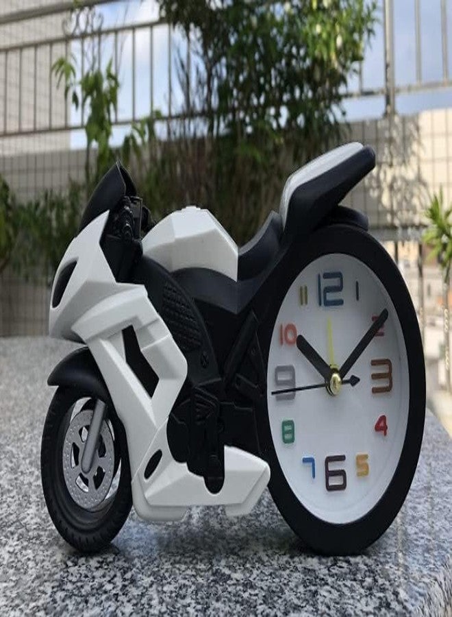 NXZ Bike Shap Table Desk Alarm Clock for Home and Drawing Room (White) - Image 5